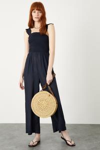 Комбинезон рубиново-синего цвета с рюшами Monsoon, синий