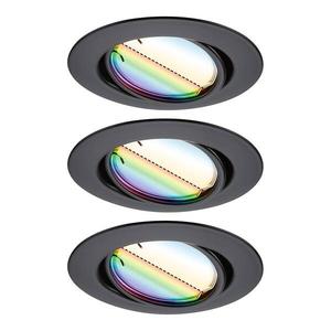 Светодиодный встраиваемый светильник Paulmann Coin 3 шт RGBW, черный