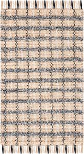 Ковер SAFAVIEH, 244 x 305 см, - коллекция Cape Cod - большой - серый и натуральный, ручной работы из джута, с кистями, идеально для гостиной, спальни, офиса, столовой (CAP871F)