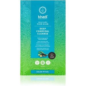 Аюрведическая маска для волос Khadi Deep Charcoal Cleanse с активированным углем амлы, 50 г — 100% растительная и веганская сертифицированная натуральная косметика Kahdi