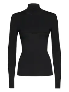 Джемпер Mock-neck ribbed top Ferragamo, черный