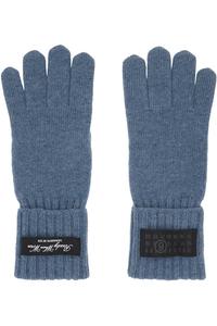 Mm6 Maison Margiela Синие вязаные перчатки из шерстяной смеси
