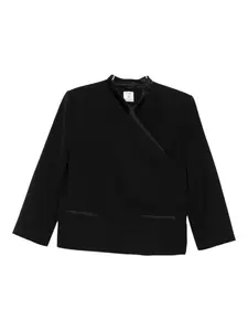 Жакет с запахом и атласной отделкой CASABLANCA, черный