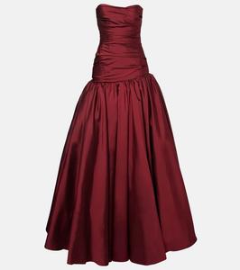 Асимметричное корсетное платье Marmar Halim, Burgundy