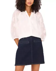 Блузка с рукавами реглан и пуговицами Vince Camuto, белый