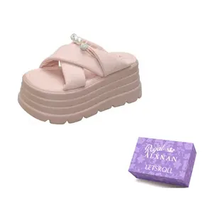 Alxnan Женские противоскользящие шлепанцы-слипоны розовые, цвет Pink