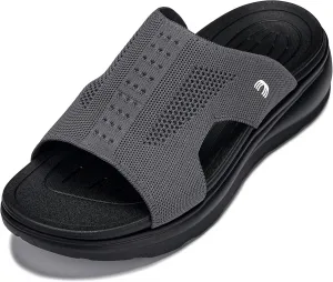 Мужские невидимые обувные подъемники CALTO - Черные/Матовые черные ультралегкие тапочки с удобной посадкой без шнурков - прибавка в росте 2 дюйма - X1652 - Размер 9 D(M) US No Brand, черный/темно-серый