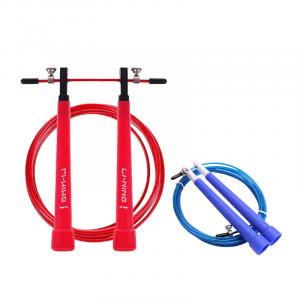 Профессиональная гоночная скакалка для взрослых steel wire+pvc трос+pp контроллер длина шнура 3м LINING, синий