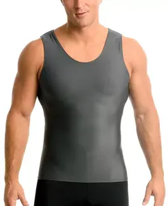 Мужская компрессионная майка для активного отдыха Big & Tall Muscle Tank Top Instaslim, серый