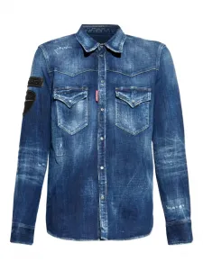 Рубашка X Ducati с накладными карманами Dsquared2, синий