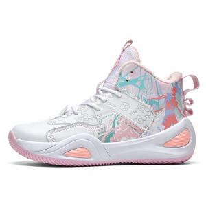 Баскетбольные кроссовки для детей начальной школы CAMKIDS, белый/розовый