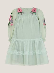 Платье для вечеринки из тюля с вышивкой Baby Peony Monsoon, Sage