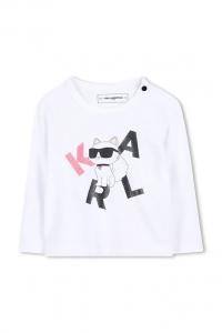 Детская хлопковая кофта с длинным рукавом Karl Lagerfeld, белый