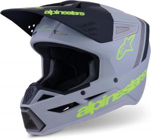 Шлем Alpinestars SM3 Radium ECE06/DOT, Gray/Black/Yellow Fluo Matt
