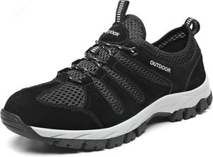 Мужские походные кроссовки для улицы с дышащей сеткой, противоскользящие, для спорта, ходьбы, путешествий и повседневной активности на свежем воздухе Qacksv, черный