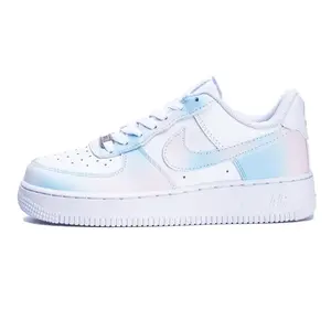 Nike Кроссовки для скейтбординга Air Force 1 Romantic Macaron с антискользящим покрытием, износостойкие, женские, синие, розовые