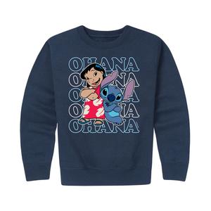 Флисовый пуловер с рисунком Ohana для мальчиков 8–20 Disney's Lilo & Stitch Disney, синий