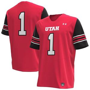 Мужская футбольная майка #1 red utah utes replica Under Armour