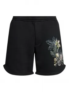 Вышитые хлопковые шорты EMPORIO ARMANI, черный