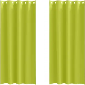Плотные шторы с кольцами, 2 шт., зеленые, 260 x 140 см vidaXL