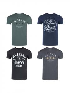 Mustang Набор из 4 футболок с базовым принтом, разноцветные