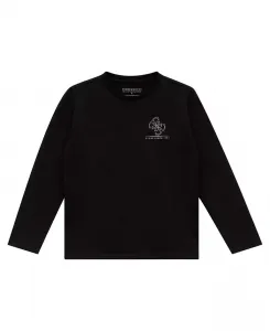 Мальчиковая футболка с длинным рукавом и принтом на спине Guess, черный