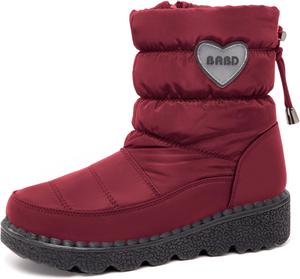Женские водонепроницаемые зимние ботинки для снега, ортопедические, на молнии, теплые и комфортные, с искусственным мехом, утепленные, нескользящие, для улицы, полусапожки до середины голени Florin Generic, Red - D