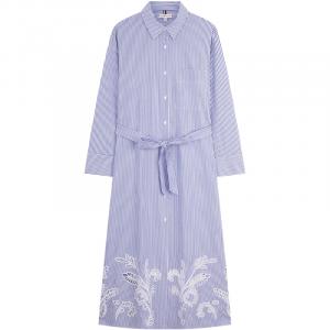 Tommy Hilfiger Женское платье с длинными рукавами синее в белую полоску