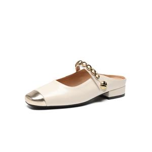 Женские сандалии с закрытым носком, устойчивые к запахам ZHR, Beige Gold