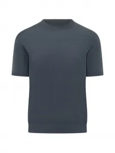 Свитер с короткими рукавами и круглым вырезом Malo, синий