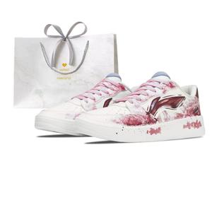 Li-Ning Sycee Slip Resistant Cushioning Abrasion Resistant низкие скейтерские кроссовки мужские белые красные