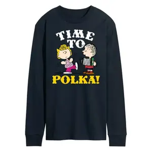 Мужская футболка в горошек с длинными рукавами и принтом «Peanuts Octoberfest» от Linus and Lucy Licensed Character, синий