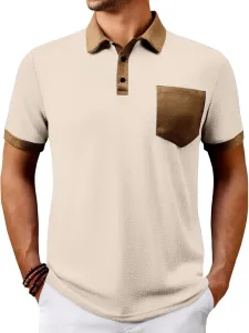 Мужская поло с коротким рукавом Color Block Textured Slim Fit evzosrz