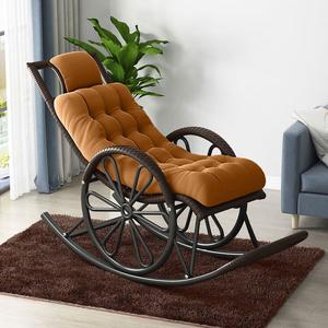 Yu Senyi Новый плетеный кресло-качалка, домашнее вращающееся кресло для отдыха, взрослое кресло для дневного сна на балконе, для пожилых, Black Wide Rattan with Cushion