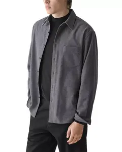 Рубашка с коротким рукавом из флиса для выходных. Theory, серый