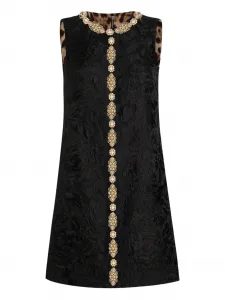 Парчовое платье без рукавов Dolce & Gabbana, черный