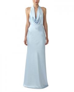 Атласное платье с капюшоном SAU LEE, синий