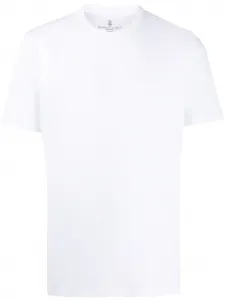 Однотонная футболка Brunello Cucinelli, белый