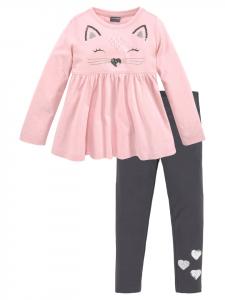 Kidsworld Рубашка с длинными рукавами и леггинсы розового/антрацитового цвета