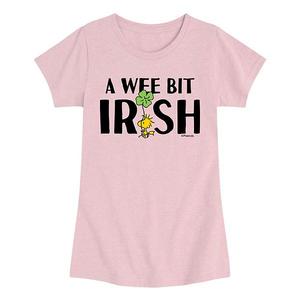 Футболка с принтом Peanuts Woodstock A Wee Bit Irish для девочек 7-16 Licensed Character, Heather Pink