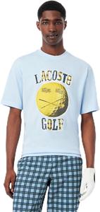 Мужская футболка для гольфа Lacoste с официальным принтом «Мальчик-смайлик» TH8976-10, светло-синий