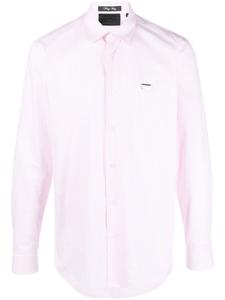 Philipp Plein полосатая рубашка с графичным принтом, розовый