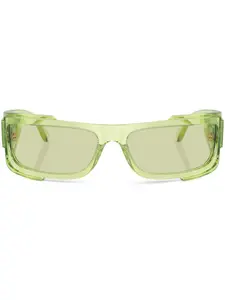 Солнцезащитные очки в прямоугольной оправе с логотипом Versace Eyewear, зеленый