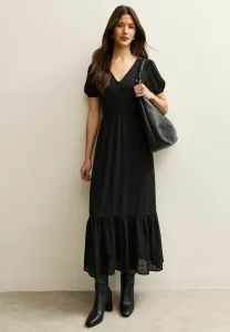 Платье-Рубашка миди в клетку с пуговицами New Look, Black