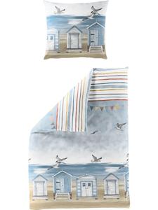 Постельное белье из сирсакера синего цвета Bierbaum, 135x200 см (80x80 см)