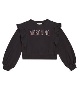 Логотип свитшота из хлопкового джерси Moschino Kids, 60100 - Nero/Black