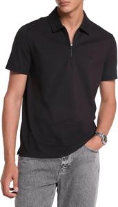 Michael Kors мужская облегающая пике короткий рукав молния поло, Black
