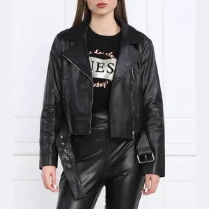 Кожаная куртка стандартного кроя Liu Jo, черный