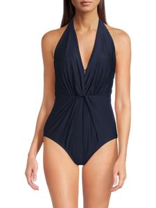 Сплошной купальник Chromatique Joelle с глубоким вырезом и лямкой на шее Magicsuit, цвет Navy Blue