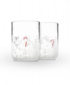 Набор из двух бокалов для коктейля «Олд Фэшн» с изображением леденца в форме трости Godinger, белый